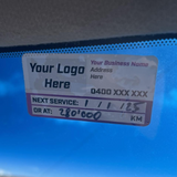 100x Custom Next Service Due Label Sticker