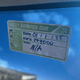 100x Custom Next Service Due Label Sticker