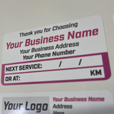 100x Custom Next Service Due Label Sticker