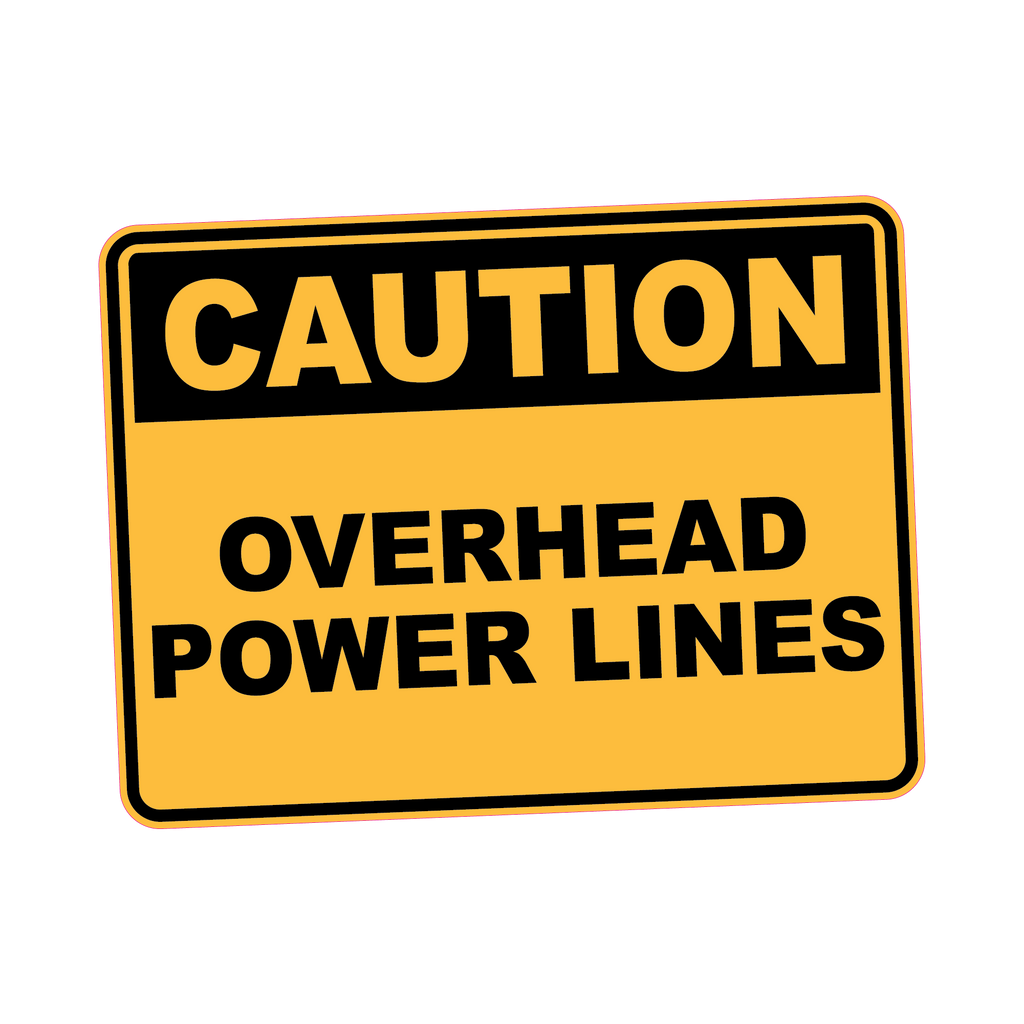Overhead Line Sticker Caution - OVERHEAD POWER LINES – Stickafy