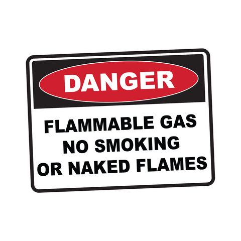 Danger - FLAMMABLE GAS NO SMOKING