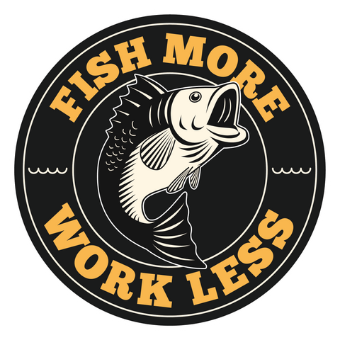 Fish More Work Less Sticker