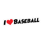 I Love Baseball Sticker