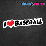 I Love Baseball Sticker