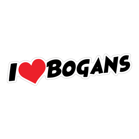 I Love Bogans Sticker