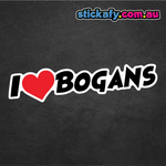 I Love Bogans Sticker