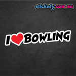 I Love Bowling Sticker