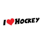 I Love Hockey Sticker