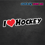 I Love Hockey Sticker