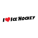 I Love Ice Hockey Sticker