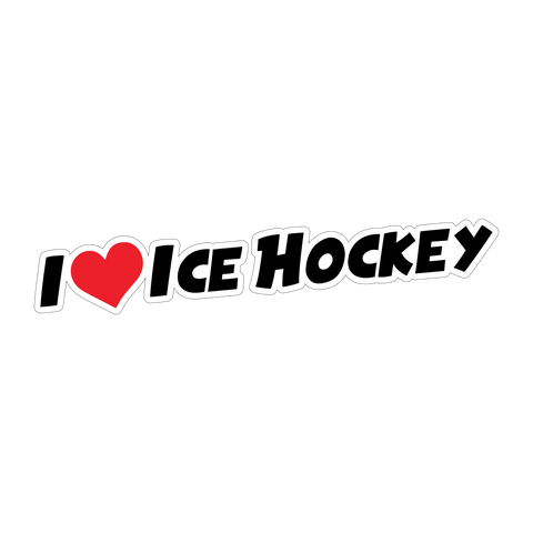 I Love Ice Hockey Sticker