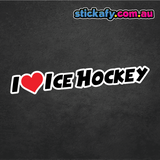 I Love Ice Hockey Sticker