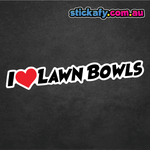 I Love Lawn Bowls Sticker