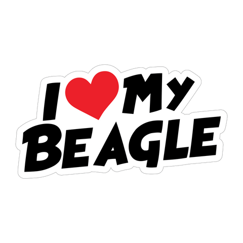 I Love My Beagle Sticker