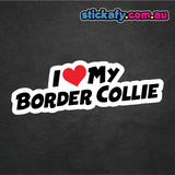 I Love My Border Collie Sticker