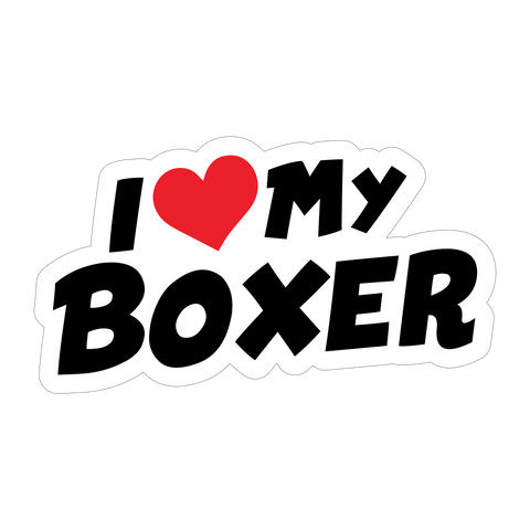 I Love My Boxer Sticker