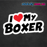 I Love My Boxer Sticker