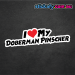 I Love My Doberman Pinscher Sticker