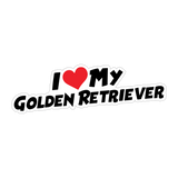 I Love My Golden Retriever Sticker