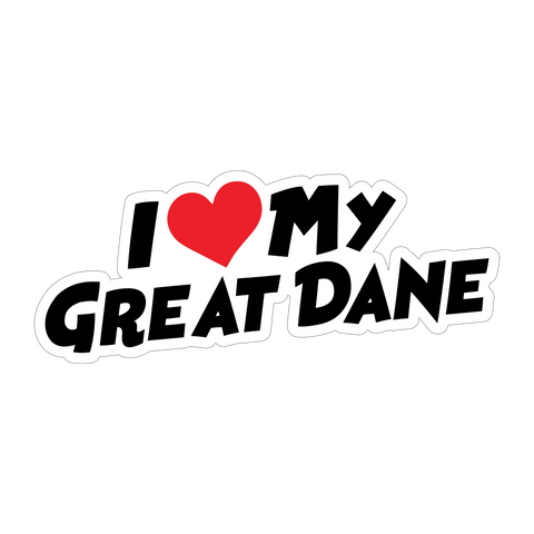 I Love My Great Dane Sticker