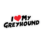 I Love My Greyhound Sticker