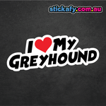 I Love My Greyhound Sticker