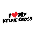 I Love My Kelpie Cross Sticker