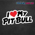 I Love My Pit Bull Sticker