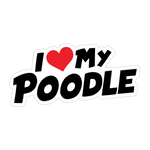 I Love My Poodle Sticker