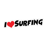 I Love Surfing Sticker