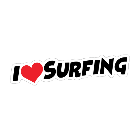 I Love Surfing Sticker