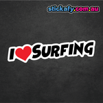 I Love Surfing Sticker