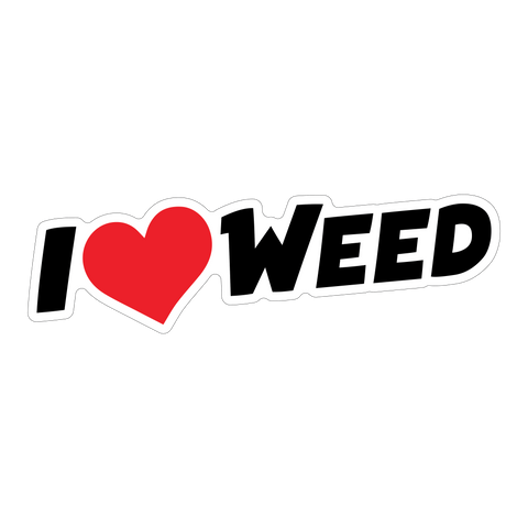 I Love Weed Sticker