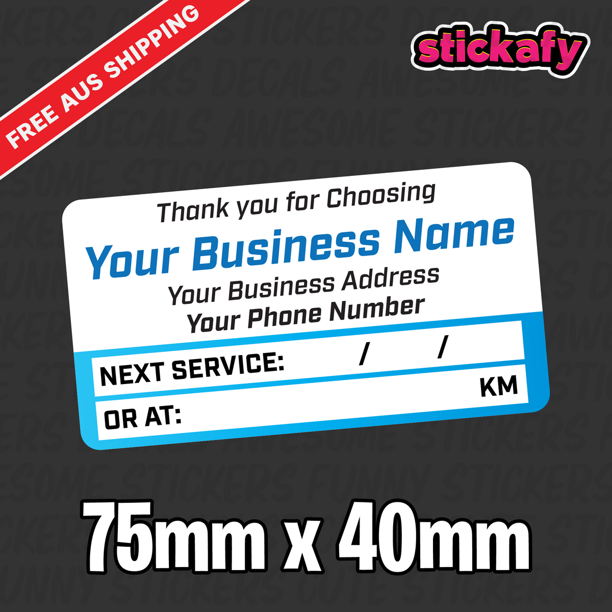 100x Custom Next Service Due Label Sticker – Stickafy