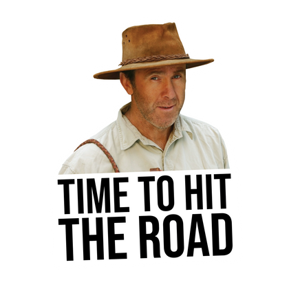 Russel Coight Time to Hit the Road Sticker