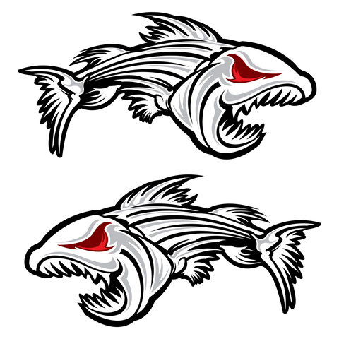 Skeleton Fish Sticker