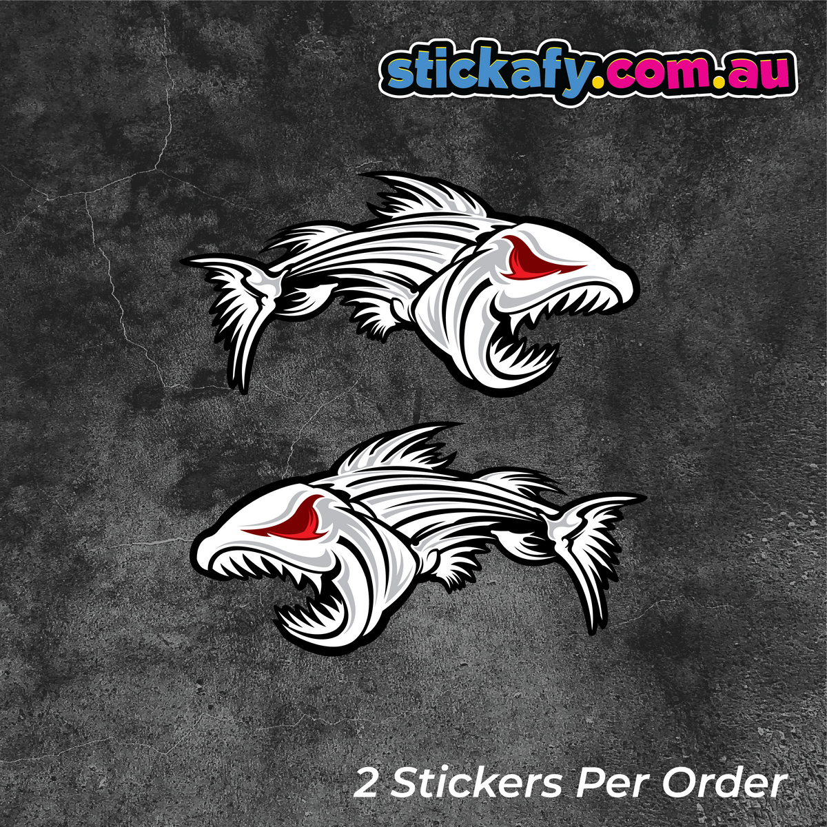 Skeleton Fish Sticker – Stickafy