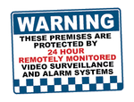 Warning 24 Hour Remove Surveillance Sticker