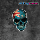 Aussie Flag Skull Sticker