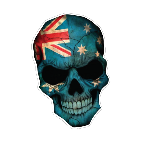 Aussie Flag Skull Sticker