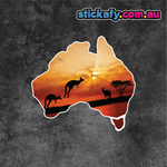 Kangaroo Sunset Sticker