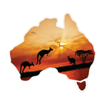 Kangaroo Sunset Sticker